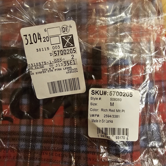 NWT Lands' End Plaid Starfish Leggings - Picture 5 of 5